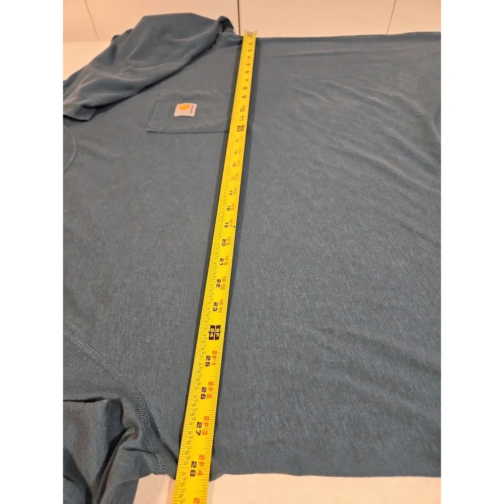 Carhartt Force Relaxed Fit T-Shirt Mens 3XL Blue Long Sleeve Pocket Tee(314
